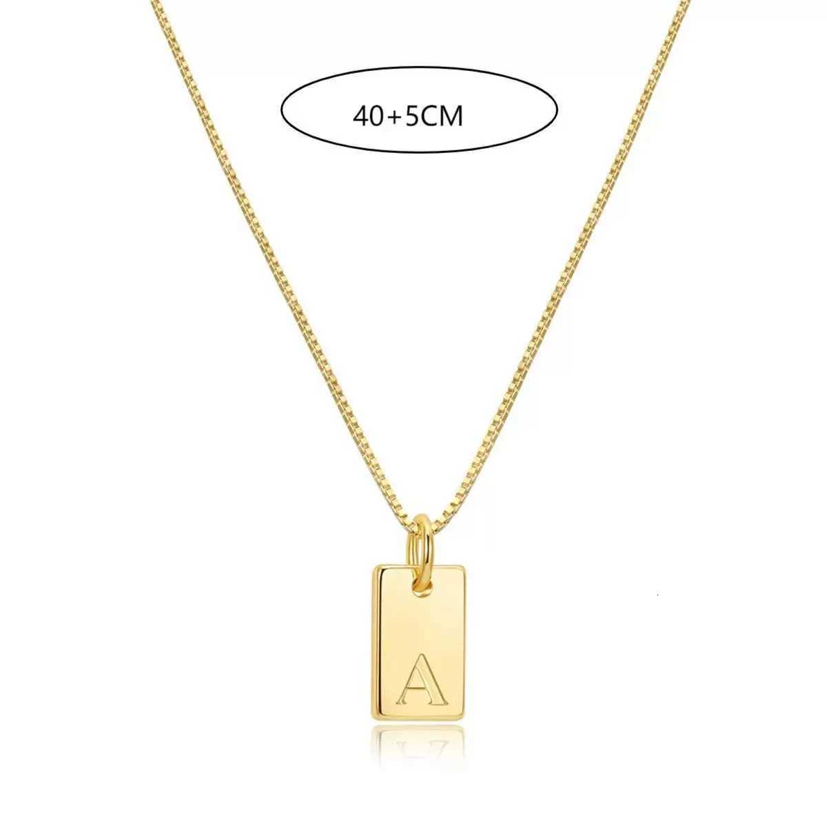 Cute Stainless Steel 18k Gold Color A-Z 26 English Initial Pendant Necklace For Women M251216