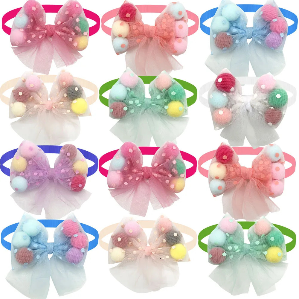 50/100PCS Bow tie ball for Dogs Grooming Small Dog Cat Puppy Bowties Collar Dog Supplies Pet accessories For Dogs 251211
