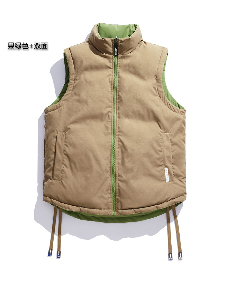 Streetwear Reversible Down Vest for Men - Autumn Winter, Thickened & Warm, Sleeveless Gilet, Couple Matching Vest Outerwear