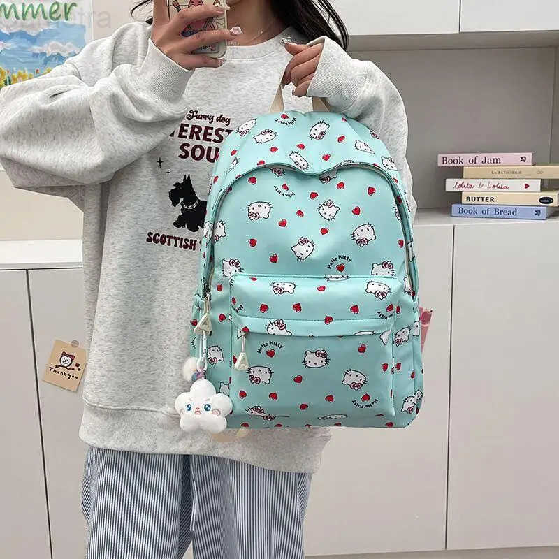 Sanrio Hello Kitty Backpack Children Schoolbag Student High-Capacity Zipper Bag Kawaii Cartoon Fashion New Style School Supplies H251216