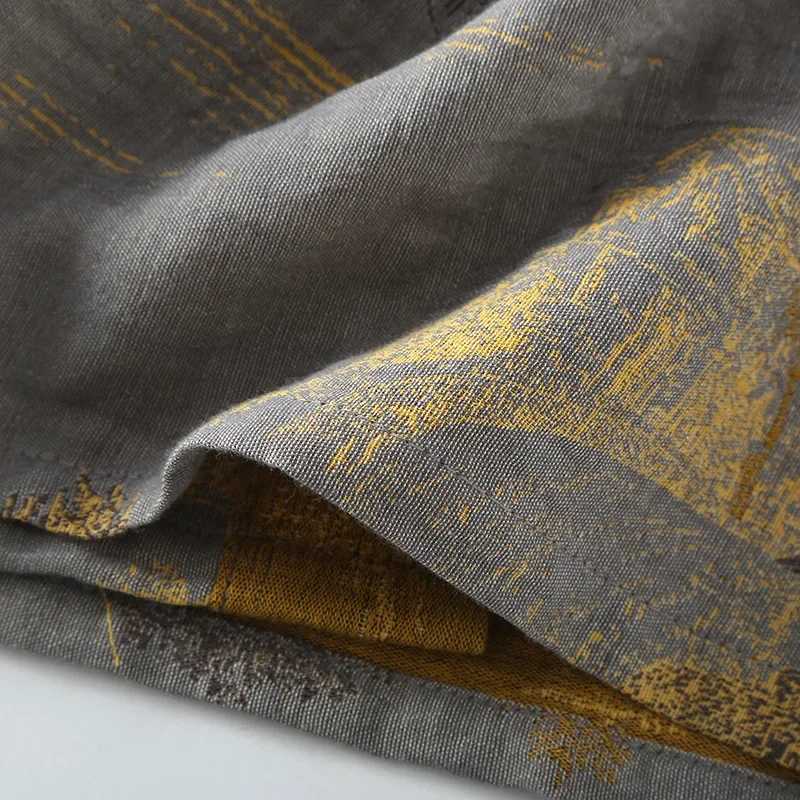 Cotton Kimono Robes with Belt for Mens Spring Jacquard Thin Printed Medium Length Breathable Summer Pajamas Mens Bathrobe C251216