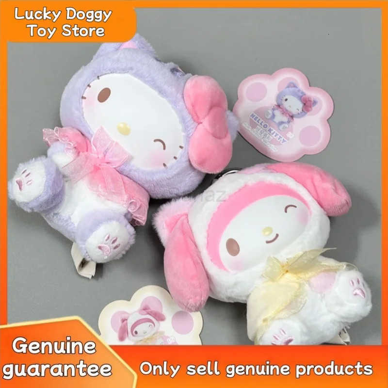 Sanrio New Original Characters Play With Kittens Series Vinyl Plush Blind Box Kuromi Melody Cute Pendant Doll Mystery Girl Xmas Gifts H251217