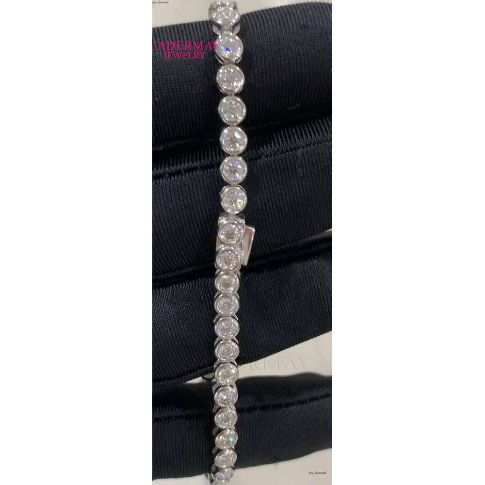 Inlaid Frame Moissanite 925 Sterling Silver 3mm 4mm 5mm Fashion Hip Hop Jewelry Iced VVS Moissanite Tennis Bracelet