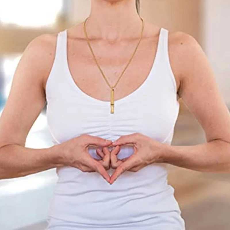 Breathlace Necklace Calm Harmony Anti-Smoking Necklace Breathing Necklace for Anxiety Stainless Steel Mindful Breathing Necklace G251217