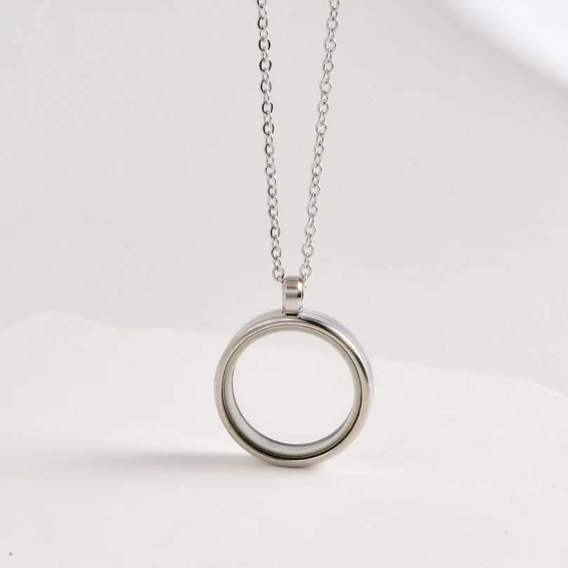 1Pc Hip Hop Glass Cremation Ashes Relicario Pendant Necklaces Jewelry Twist Round Memorial photo Coin Bezel Locket Men Collares G251217