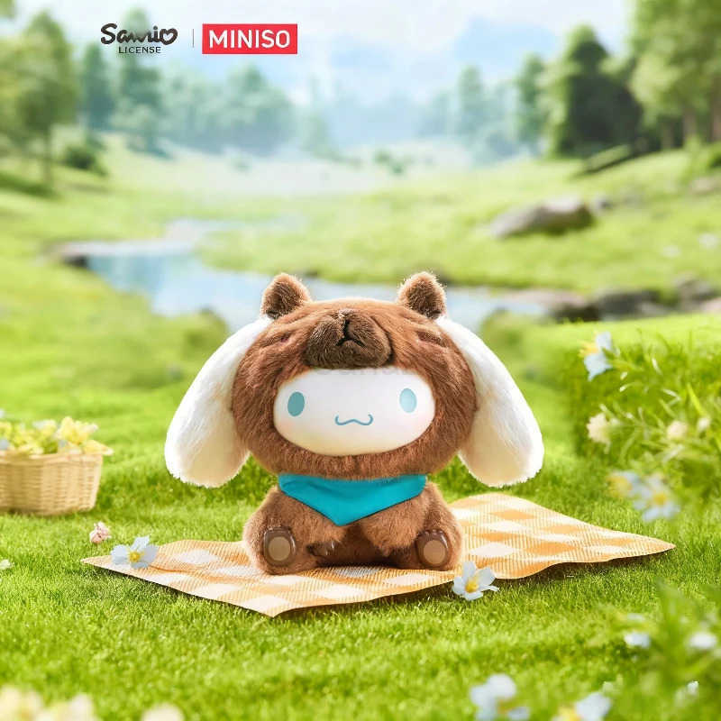 Sanrio Kitty Kuromi Melody Hippie Capybara Series Vinyl Plush Blind Box Cute Pendant Trendy Toy Soft Doll Bag Decor Surprise Box Gift H251217