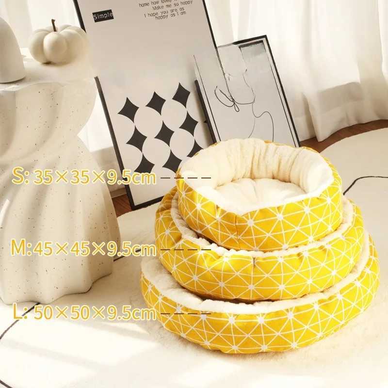 Winter Supplies Cotton and Linen Round Nest Printing Easy To Take Care of Cat Nest Pet Warm Kitten Cat Nest M251217