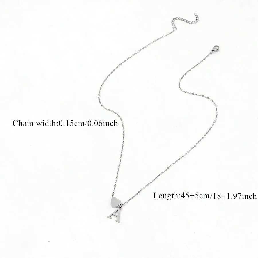 Classic Heart Letter Necklace for Women Gold Plated Stainless Steel Initial Heart Chain Necklace For Women Valentines Gifts G251217