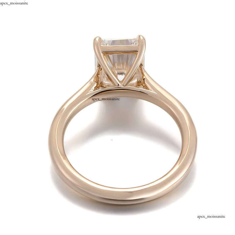 10k Gold 3 CT Radiant Cut Solitaire Ring 7x9mm DEF Color VVS1 Clarity Transparent VVS Moissanite for Wedding and Anniversary