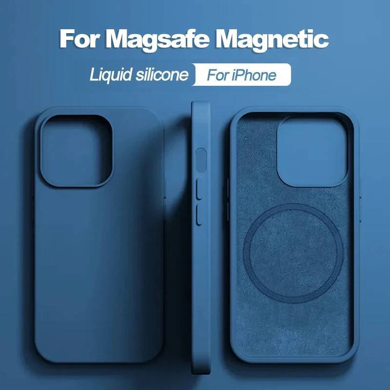 Luxury Magsafe Wireless Charge Case For Apple iPhone 15 11 14 13 16 Pro Max Plus Liquid Silicone Shockproof Protective Cover ddmythur