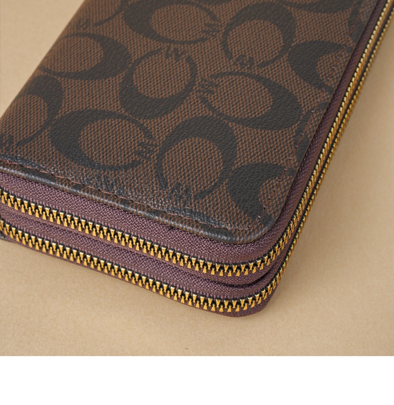Ladies' printed wallet, multi-function long wallet, large-capacity double-zip wristlet handbag, wristlet phone multi-function wallet, men's 