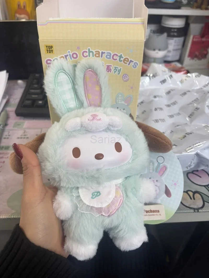 Sanrio Toptoy Family Elf Rabbit Baby Series Plush Vinyl Blind Box Kuromi Cinnamoroll Hello Kitty Figurine Girl Cute New YearGift H251217