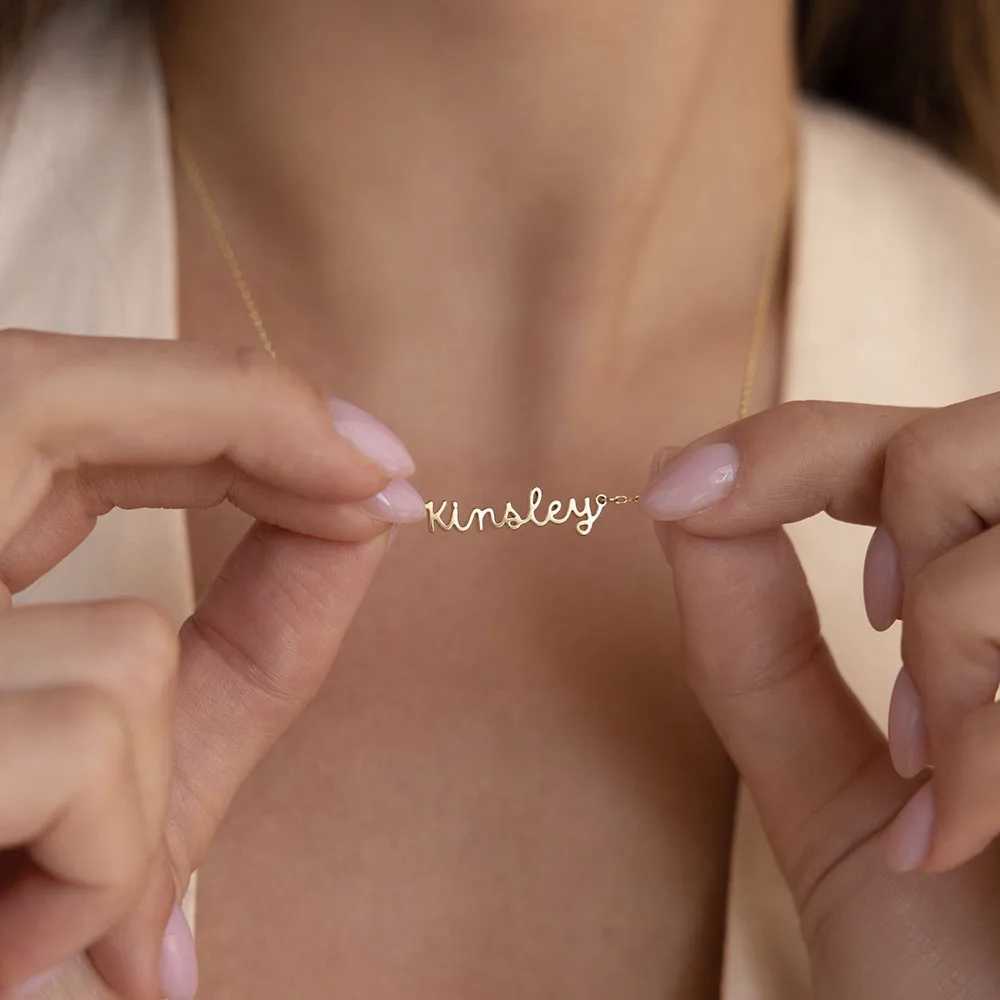 Personalized Name Necklace Customized Small Letter Stainless Steel Necklace Minimalist Delicate Charm Jewelry Gift for Her G251217