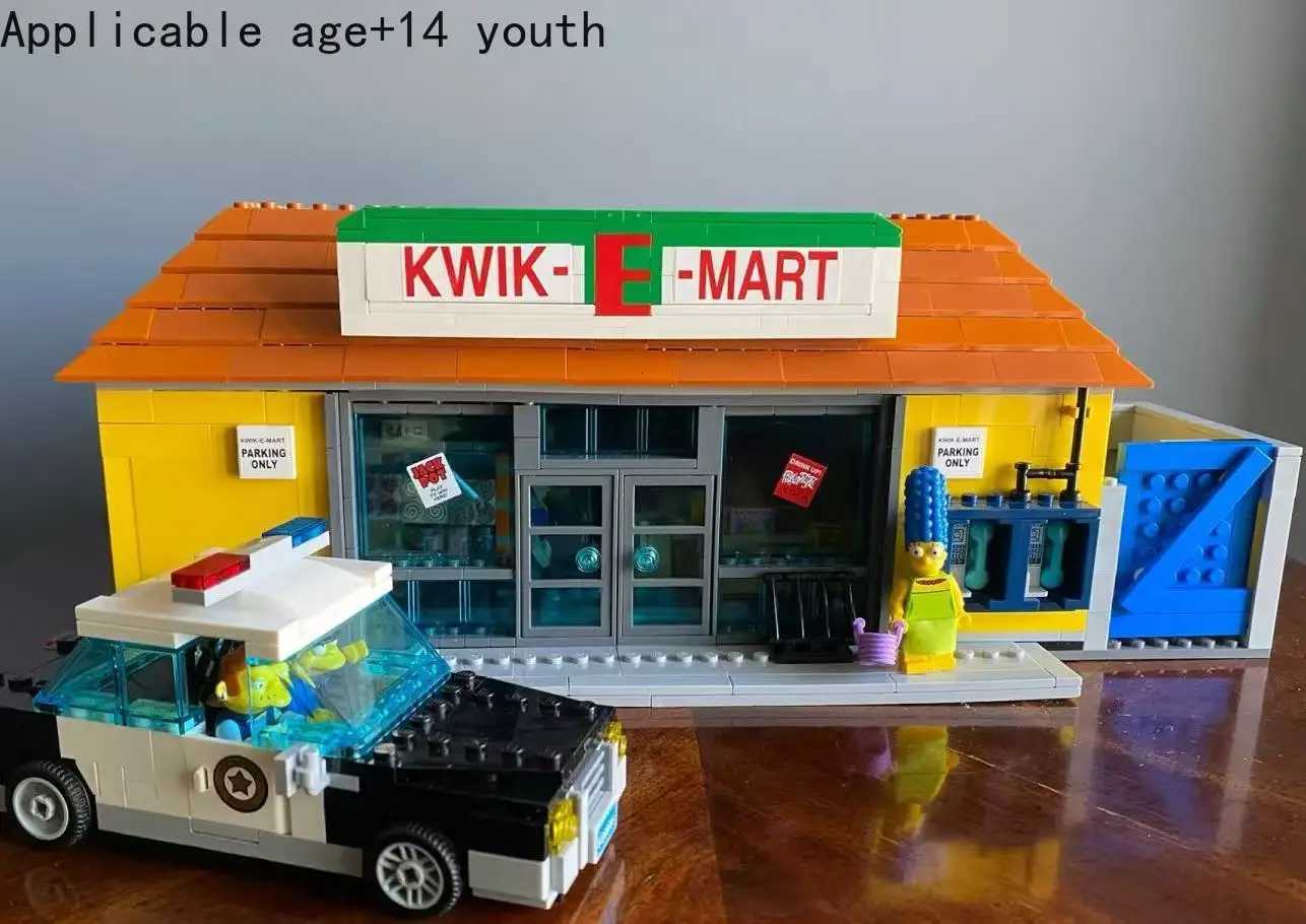IN stockThe Supermarket House And Kwik E Mart Building Blocks Bricks 16004 16005 Christmas Toy Gift Compatible 71006 71016 X251216