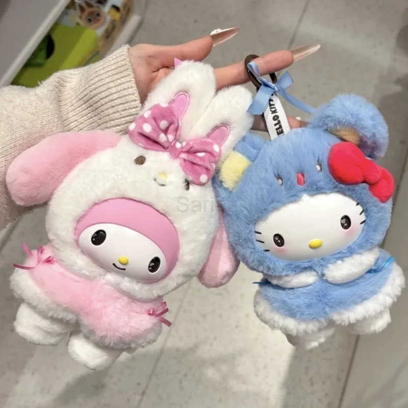 Sanrio Genuine Miniso Little Cape Series Vinyl Plush Pendant Blind Box Trendy Play Mystery Box Christmas Gift Desktop Ornament H251217