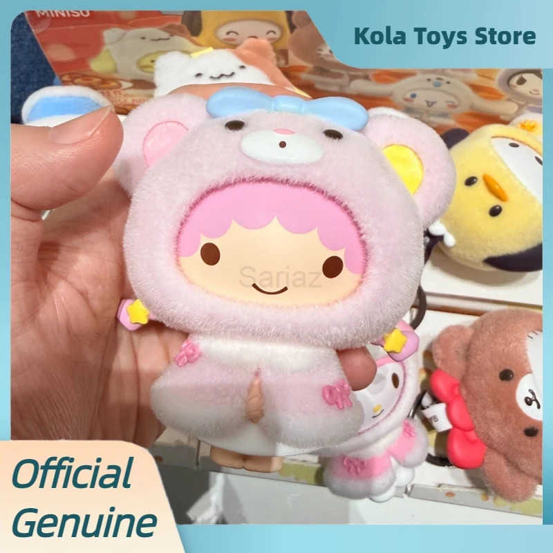 Sanrio Genuine Small Cloak Series Blind Box Cute Face Swap Flocked Figurine Doll Desktop Ornament Model Toys Mystery Box Gift H251217