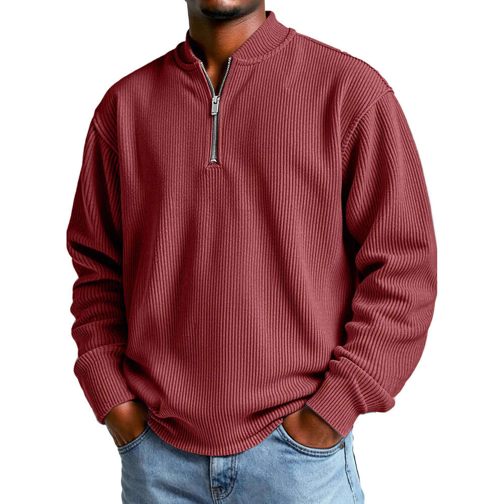 European and American Top D Digital Print Men s Half Zip Rough Striped Autumn Sweatshirt Jacket New Year s for children