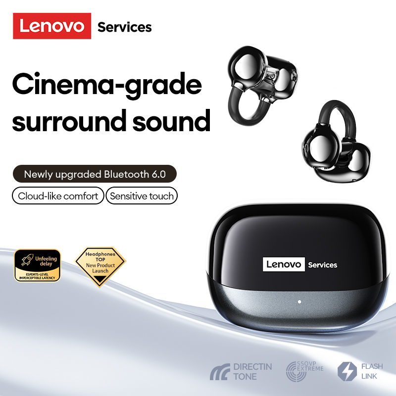 Lenovo RS101 Bluetooth Headphones Open-Ear Clip-On Design Gaming Music Sports Running Extra-Long Battery Life Waterproof Earphones