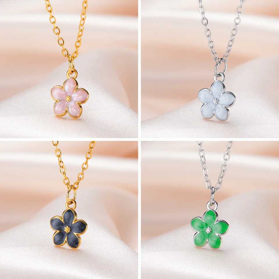 Cazador Plumeria Daisy Mini Flower Necklaces for Women Stainless Steel Gold Color Jewelry Chain Necklace 2025 Trend G251217