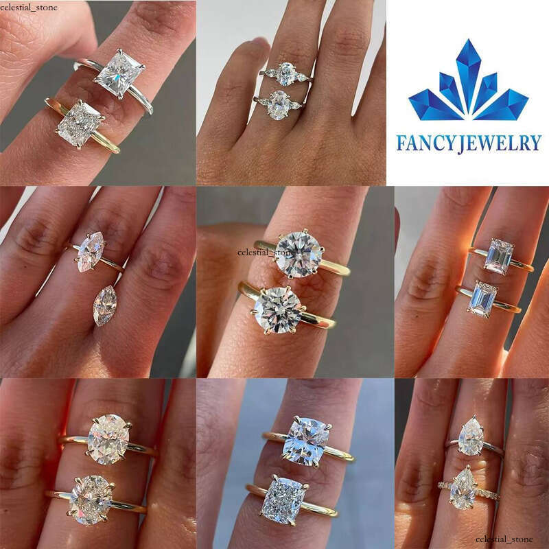 Factory Custom 10K 14K 18K Women's Pure Gold Engagement Wedding Ring VVS IGI Certified Lab-Grown VVS Moissanite