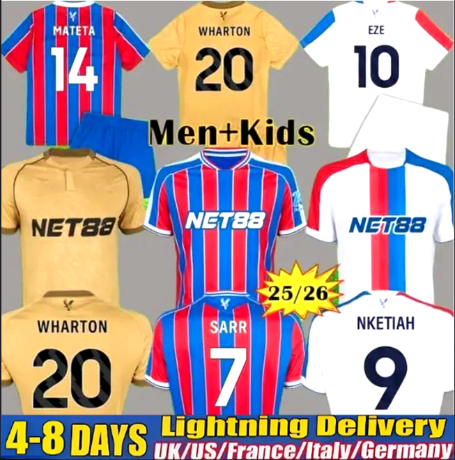 2025 2026 Crystals Soccer jersey DOUCOURE OLISE 25 26 Crystal EZE MATETA EDOUARD JAYEW Top fan kids kit player version Size S-4XL football shirt