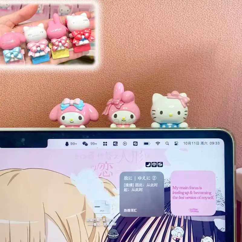 Sanrio Kuromi Melody hipper Bow Sweetheart Series Blind Box Anime Figure Collection Desktop Phone Decorate Ornaments girl gift H25121711