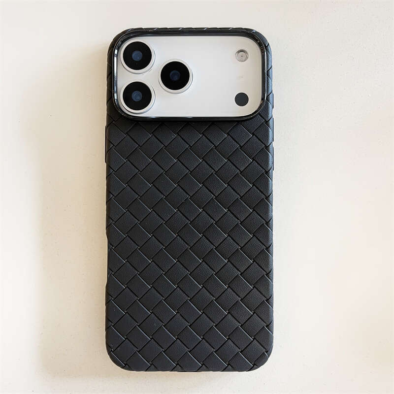 Suitable for iPhone 17/16 Pro Apple Case Woven Texture Solid Color Half-Wrap Anti-Drop Heat Dissipation Hard PC Phone