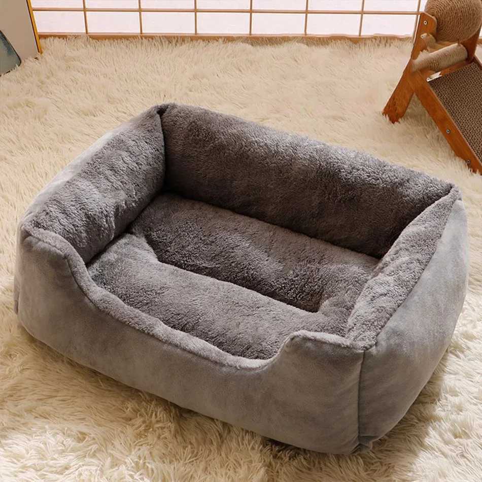 Winter Cozy Cat Bed for Kittens Soft Plush Pet Cushion Warm Dog House Luxury Basket Bed Indoor/Outdoor Habitat Cute Pet Supplies M251217