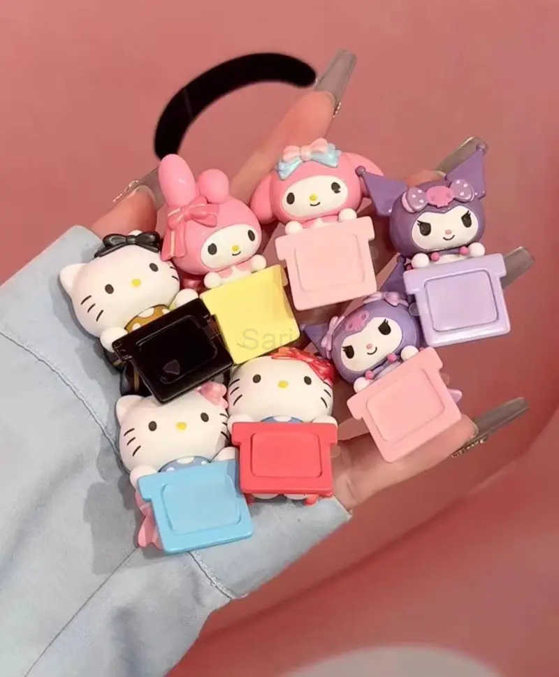 Sanrio Kuromi Melody hipper Bow Sweetheart Series Blind Box Anime Figure Collection Desktop Phone Decorate Ornaments girl gift H25121711
