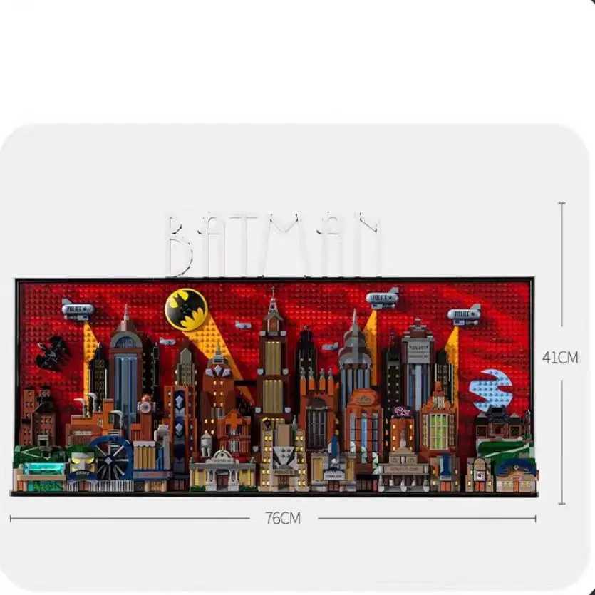 Box Display Assembly Brick Toys For Gift With Light The Animated Series Gotham City Skyline Building Block Model 76271 X251216