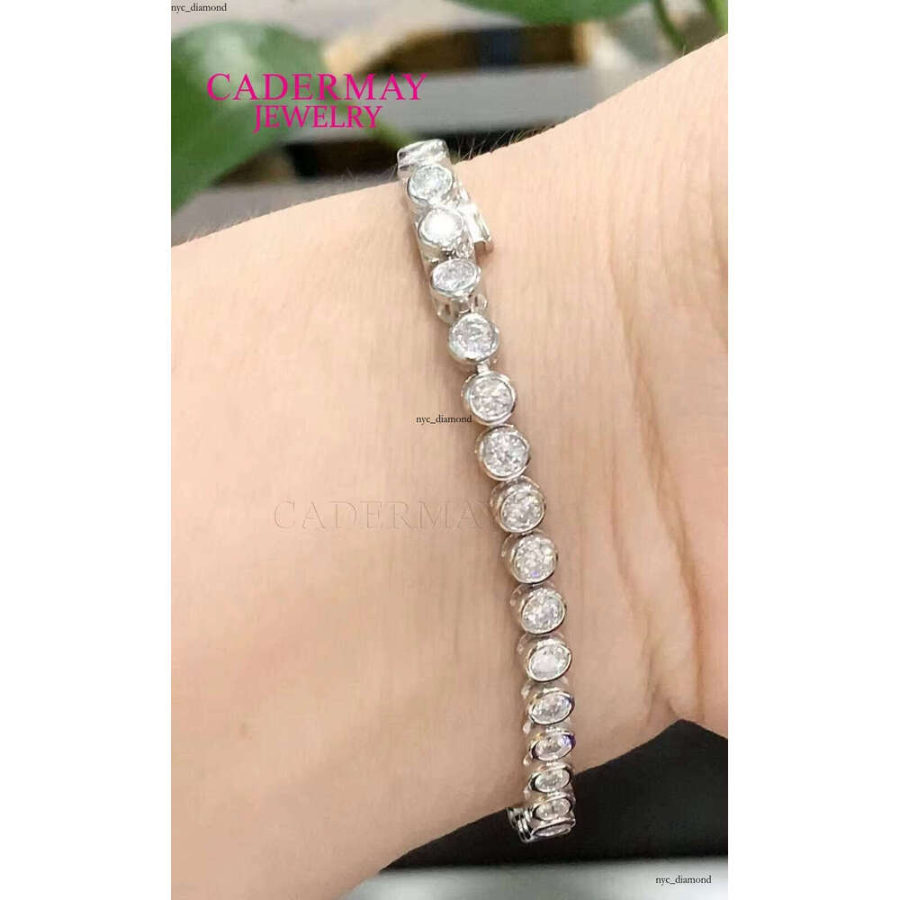 Inlaid Frame Moissanite 925 Sterling Silver 3mm 4mm 5mm Fashion Hip Hop Jewelry Iced VVS Moissanite Tennis Bracelet