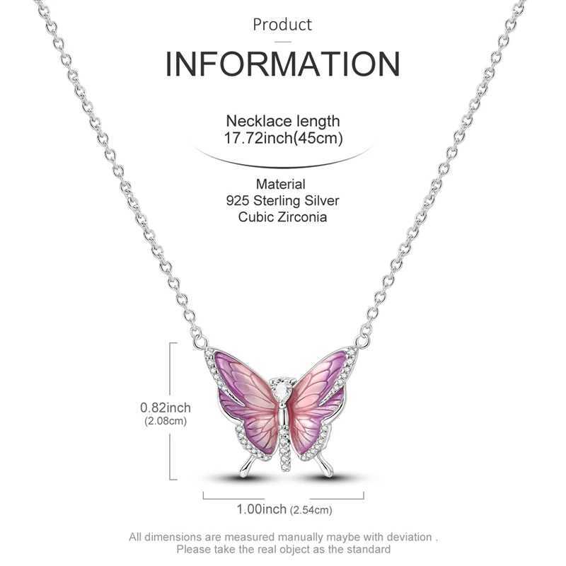 2025 New 925 Sterling Silver Necklace Zircon Heart Butterfly Simple Necklaces For Women Anniversary Birthday Jewelry Gift Female G251217