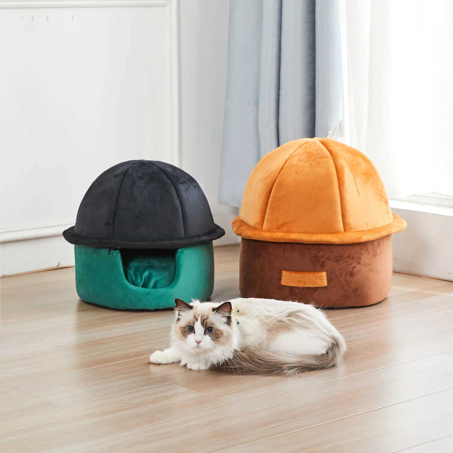 Detachable Pet Cat Nest Winter Warm New All-PURpose Small Cat Bed Hat Cat House Basket Soft Sleeping Accessories With M251217