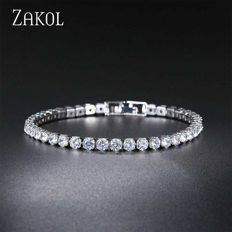 ZAKOL 25/4mm Hip Round Cubic Zirconia Tennis For Women Exquisite Sparkling CrystalFashion Jewelry Pulseras Mujer M251217