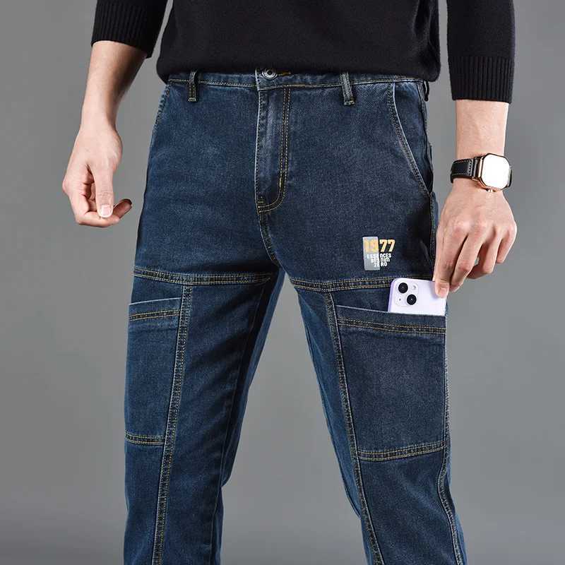 Fashion Print Six-Pocket Jeans Small Straight Cut Style Mens Casual Comfortable Fit Clothing M260319