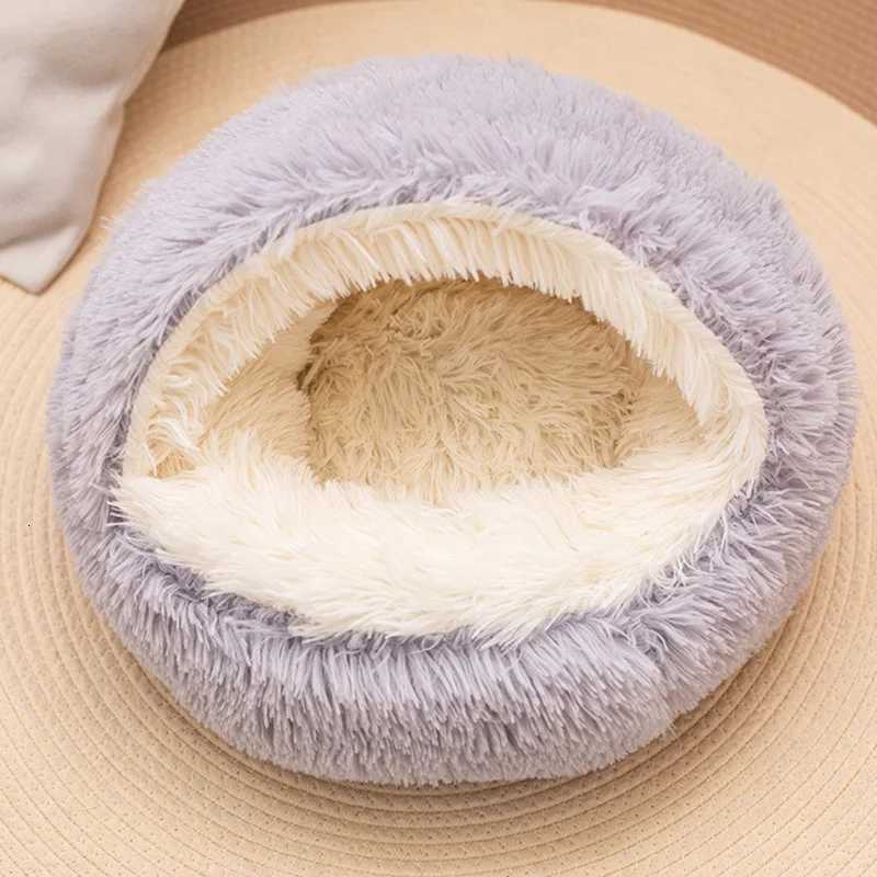 Winter pet bed soft plush pet bed Winter semi-enclosed cat nest warm and cold plush comforter nest Shell cat nest M251217