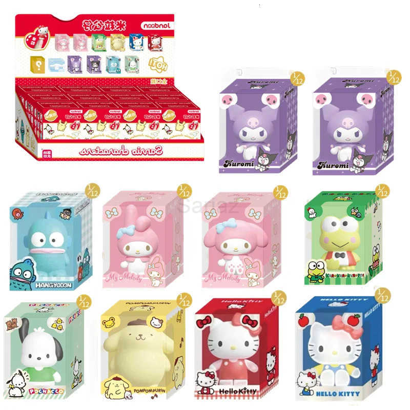 Sanrio JANDOOM Onegai My Melody Kuromi Hello Kitty Cinnamoroll Pochacco Action Figure Model Rice Grain Doll Blind Box Toys Gifts H251217