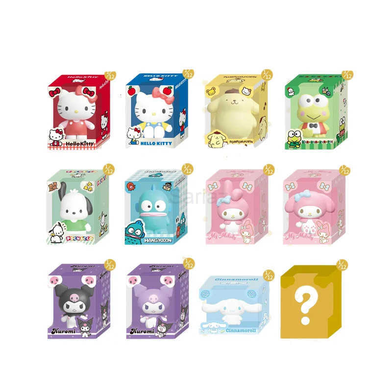 Sanrio JANDOOM Kuromi Hello Kitty Pochacco Cinnamoroll Melody Anime Figure Rice Grain Doll Peripheral Model Blind Box Toys Gifts H251217