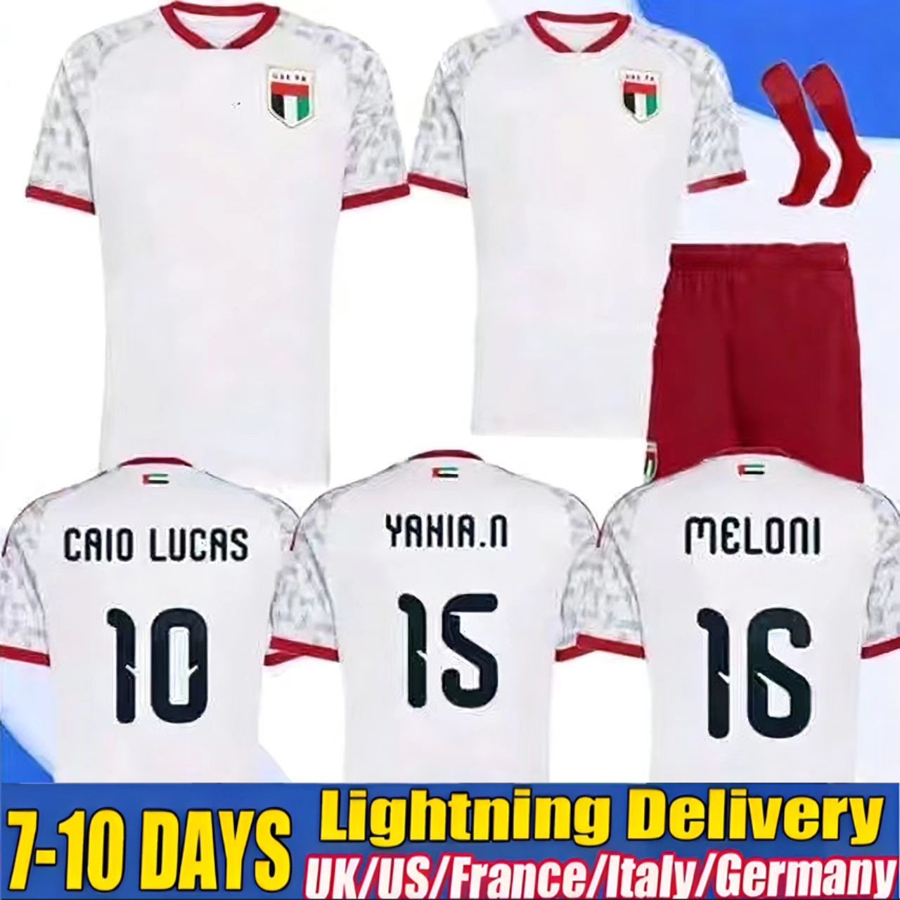 UAE 25 26 United Arab Emirates Soccer Jerseys Home away Short Sleeve Football Shirts men kits 2025 2026 kids football shirts Q
