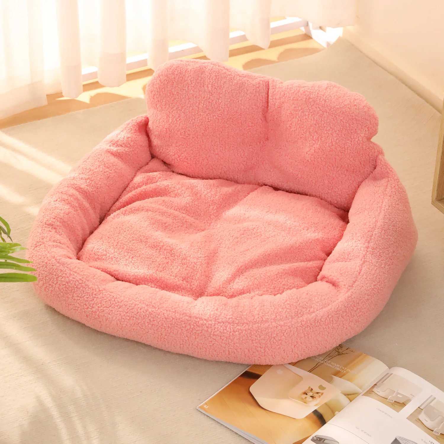 Pet Beds Dog Beds Winter Warm And Thickened Detachable And Washable Large Dog Beds Teddy Plush And Heart-Shaped Cat Beds M251217