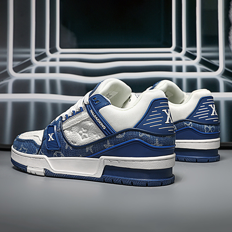 Free Shipping 2026 Spring Summer New Design Denim Blue Unisex Board Shoes Fashion Trend Versatile Thick Sole Casual Shoes Men Women Sizes 36-45 Hot Sa