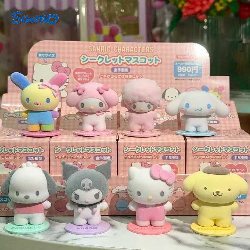 Sanrio Hello Kitty Flocking Magnetic Doll New Kuromi Cinnamoroll Anime Action Figures Car Model Ornament Home Decor Classic Toy Gift H251217