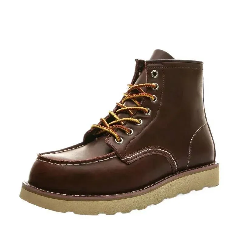 working boots for men Red Black Winter Shoes Desert Keep Warm Vintage Culture Rookie Mens Motorcycle Boots Western Work Free Shipping