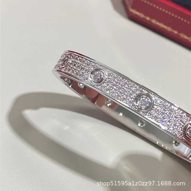 18k Gold Plated Luxury Inspired Ring 3 Row Fully Encrusted With Zircons Open Bangle Fashion Party Wear Jewelry Gift M251217