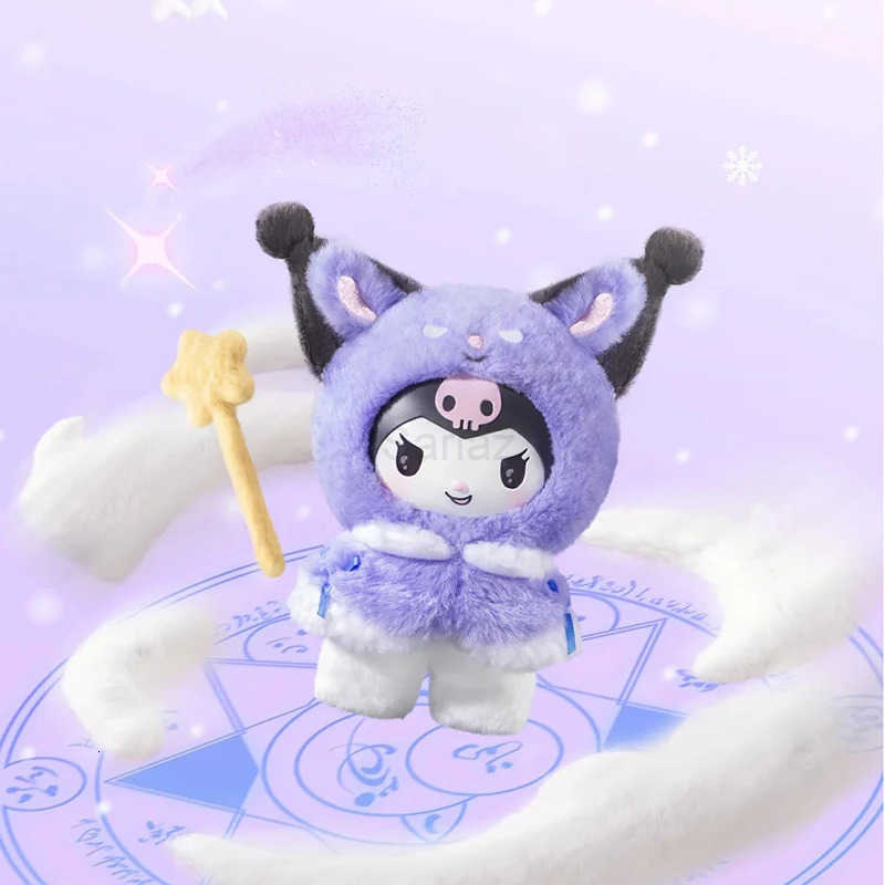 Sanrio Genuine Little Cape Series Plush Kuromi Melody Figurine Bag Pendant Keychain Cute And Interesting Little Cape For Present H251217