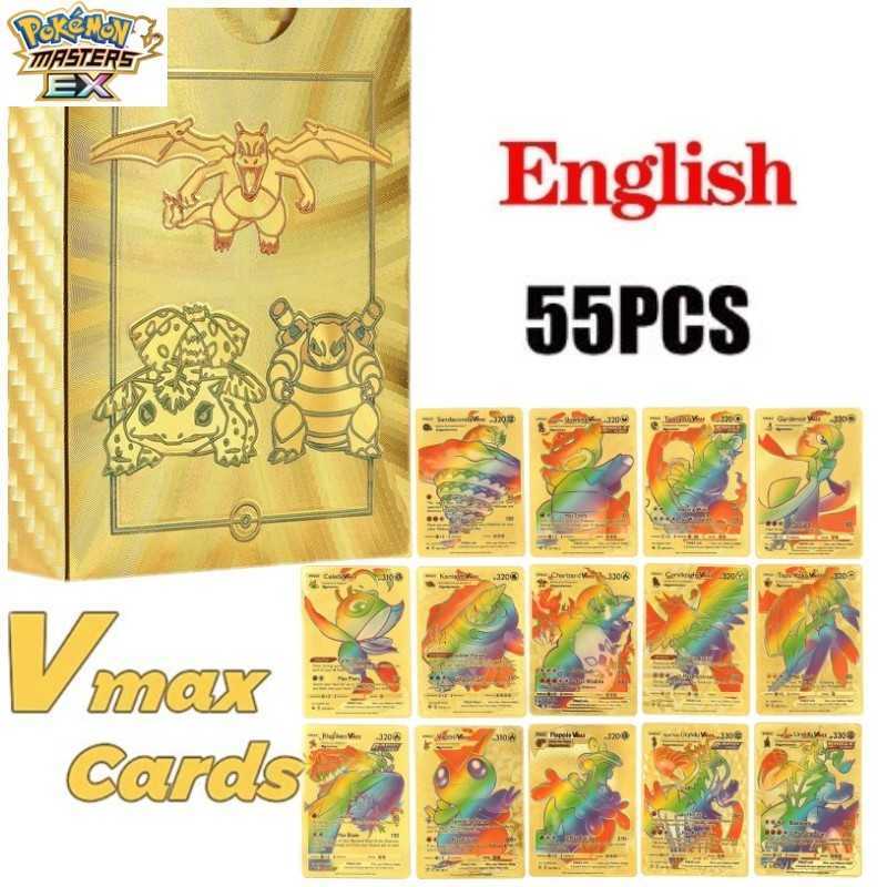 Pokmon Cards Rainbow Gold Card PTCG English Flash Card Pokmon Gold Foil Card Charizard Black Card Silver Card L251217OXBQ