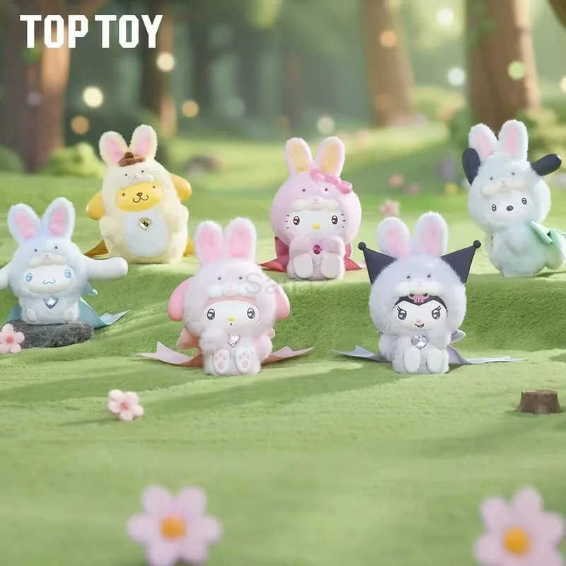 Sanrio Kuromi Cinnamoroll Characters Diamond Bunny Baby Series Vinyl Plush Blind Box Toy Cute Bag Pendant Doll Mystery Box Girl Gift H251217