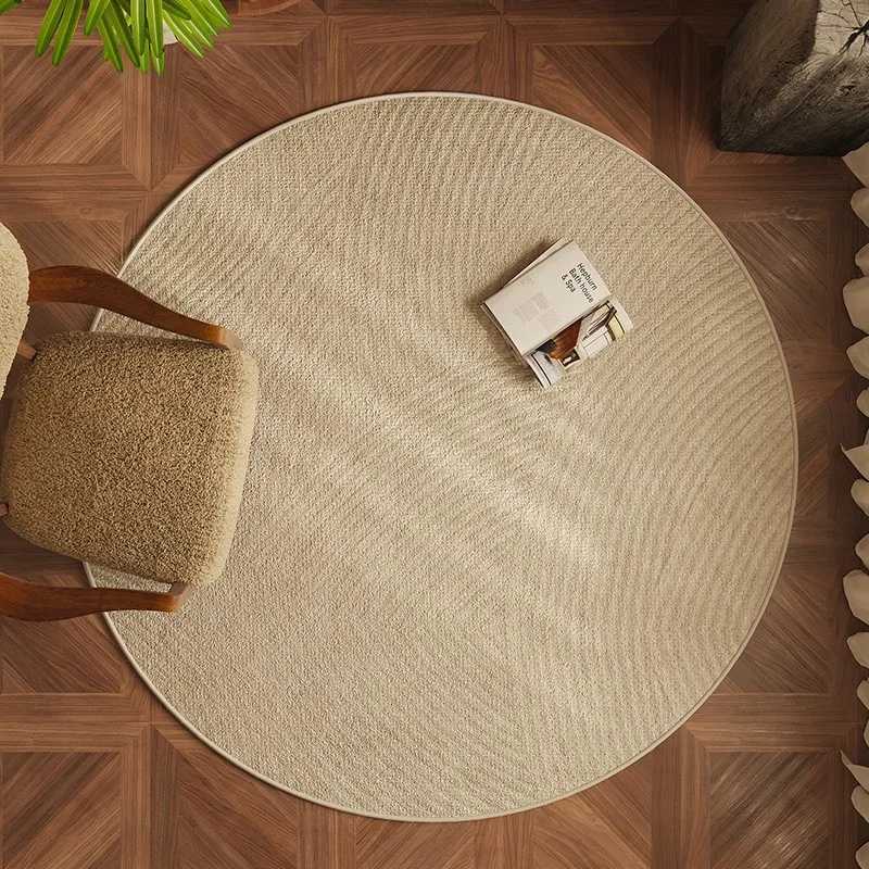 VIKAMA Round Japanese Wabi-sabi Style Living Ro Sofa Decorative Carpet Coffee Table Rug Study Swivel Chair Floor Cushion Y251216