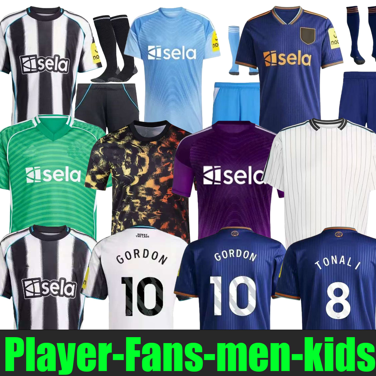 BLACK Kids 25 26 WISSA Woltemade TONALI Soccer Jerseys 2025 2026 BARNES BRUNO G. Gordon Home Away Football Shirt Botman Fans WINNERS CARABAO RAMSDALE BURN ELANGA THIAW