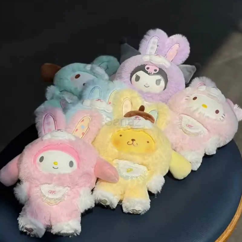 Sanrio Cartoon Elf Rabbit Series Blind Box Kuromi Hello Kitty 3 Generations Cute plush Vinyl Doll Toys ChildrenS Toys Christmas H2512171